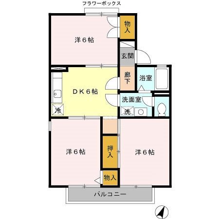 ピラタス　Ⅲ 連帯保証人も保証会社も不要です。南向き。