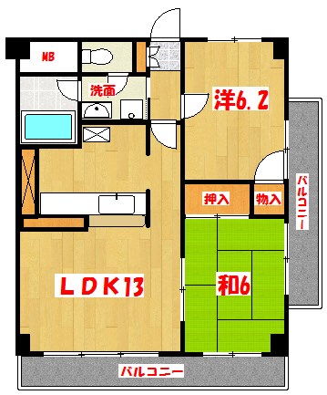 アズコム吉川 人気のカウンターキッチン２LDK。