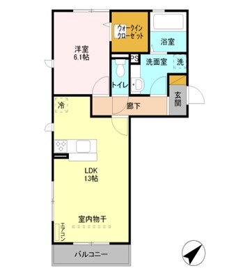 イルソーレ吉川美南　ポルポラ ネット無料。連帯保証人も保証会社も不要。カウンターキッチン１ＬＤＫ。