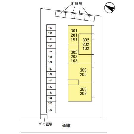 ロイジェントパークス　レイクタウン　Ⅱ　K 号室・区画配置図