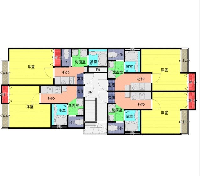 クリアベール春日部 101号室は間取り図右上です。