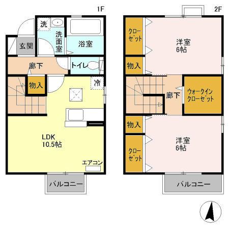 タウンハウス　ドゥグレ　Ｃ 間取り
