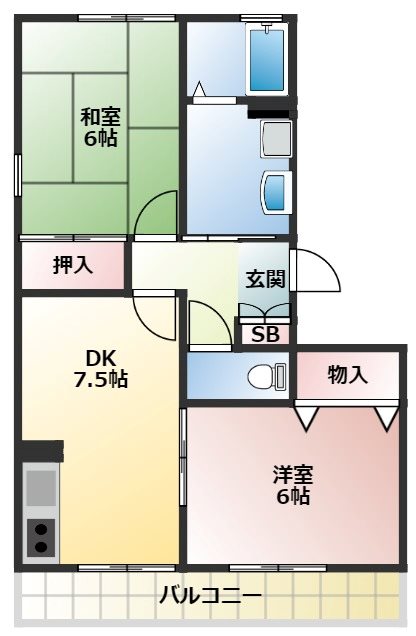 アミューズ越谷Ⅱ 間取り