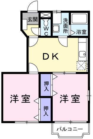 アンソレイエ B 間取り