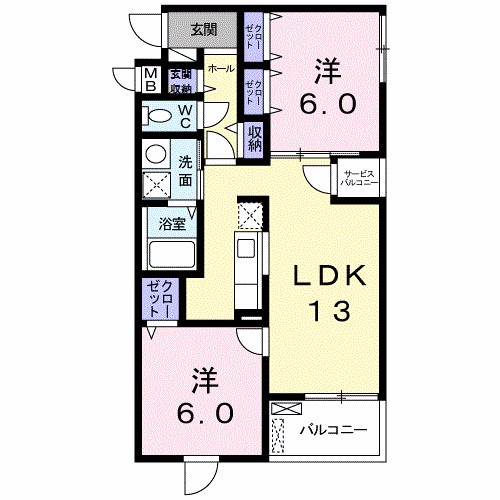 コンフォート　ヴィオール 間取り
